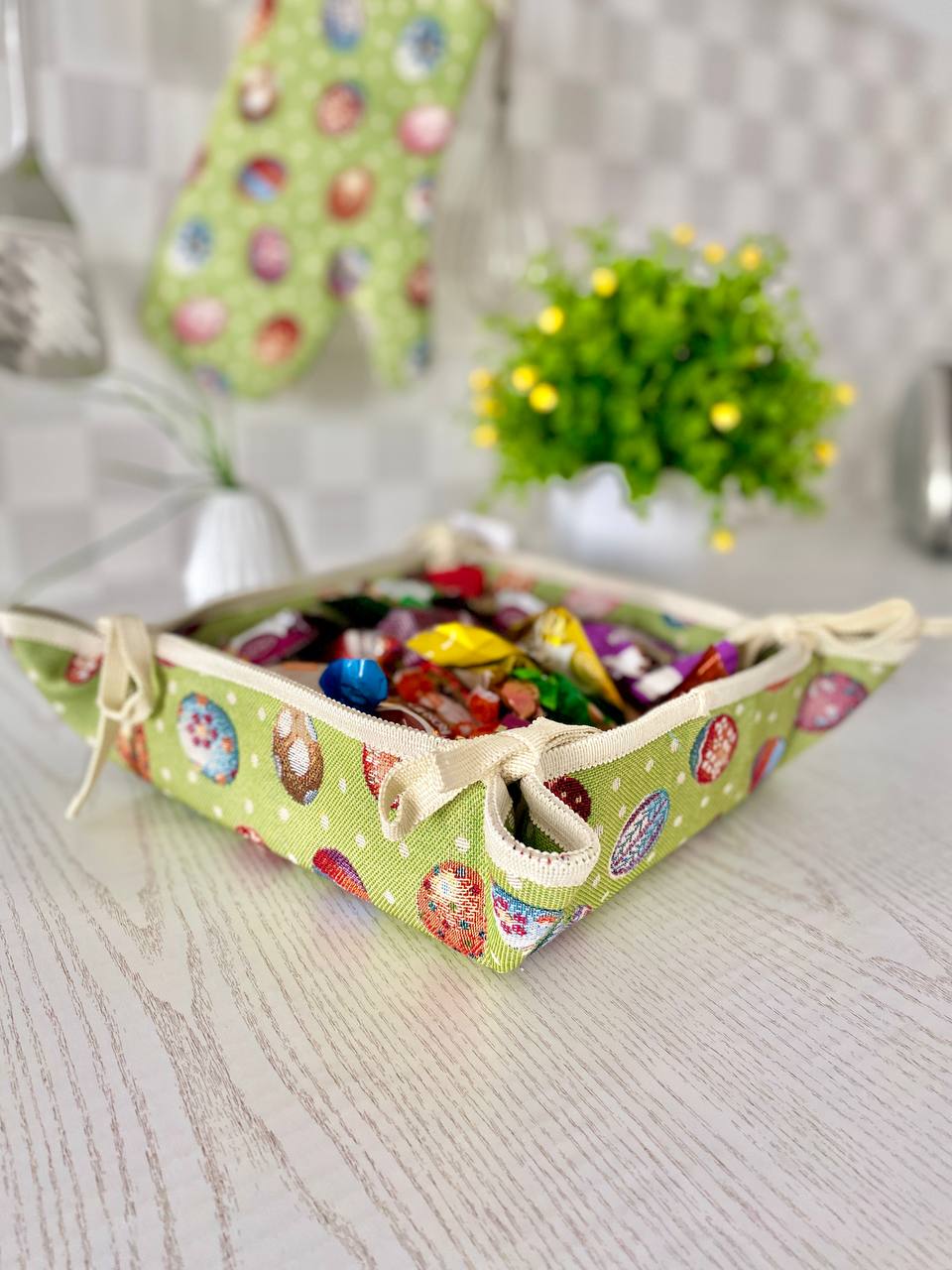 Хлібничка гобеленова EDEN865 Limaso, 20x20x8, Квадратна, Великодній, Без люрексу, 75% поліестер, 22% бавовна, 3% акрил, Гобелен - фото 2