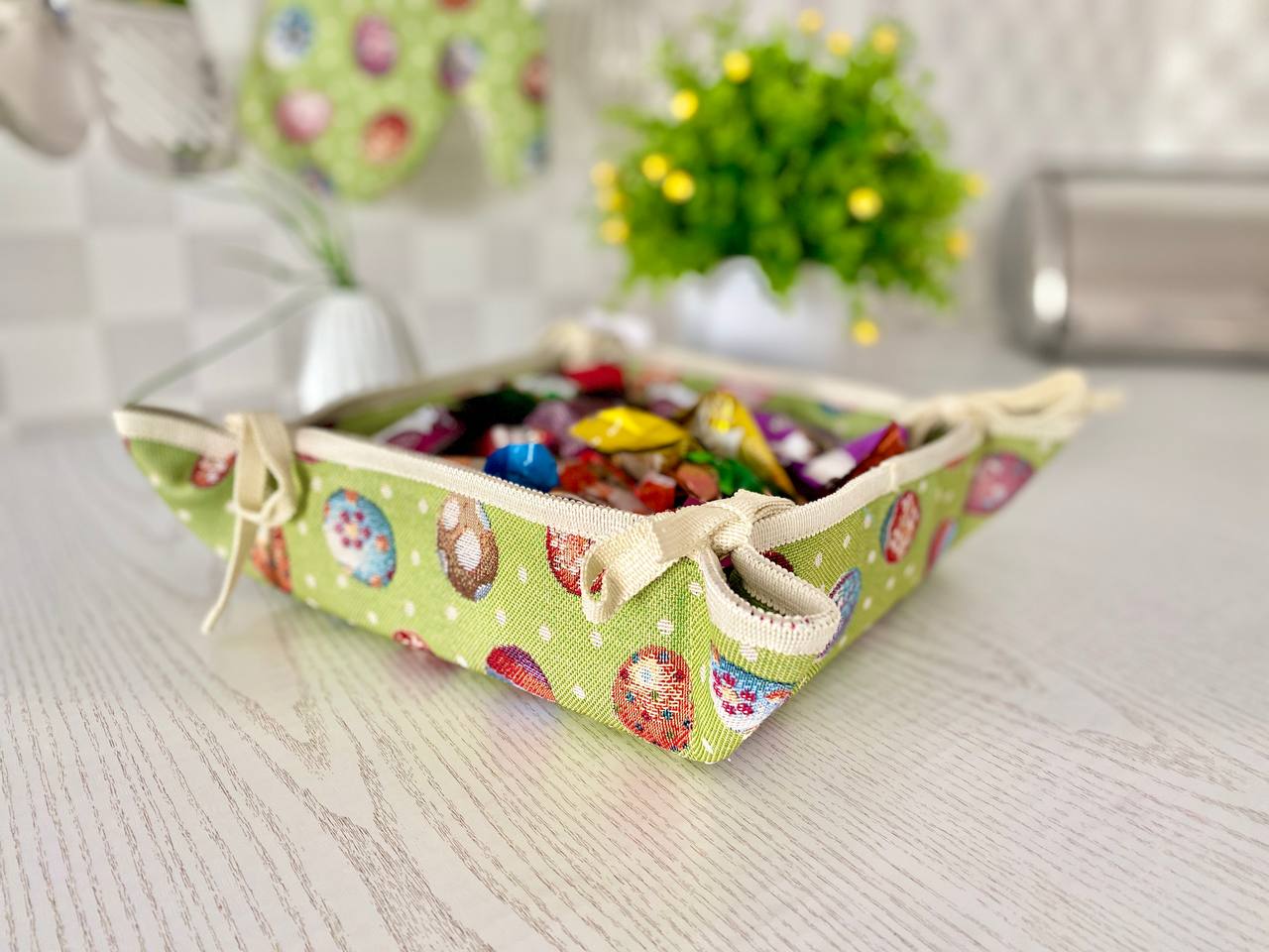 Хлібничка гобеленова EDEN865 Limaso, 20x20x8, Квадратна, Великодній, Без люрексу, 75% поліестер, 22% бавовна, 3% акрил, Гобелен - фото 4