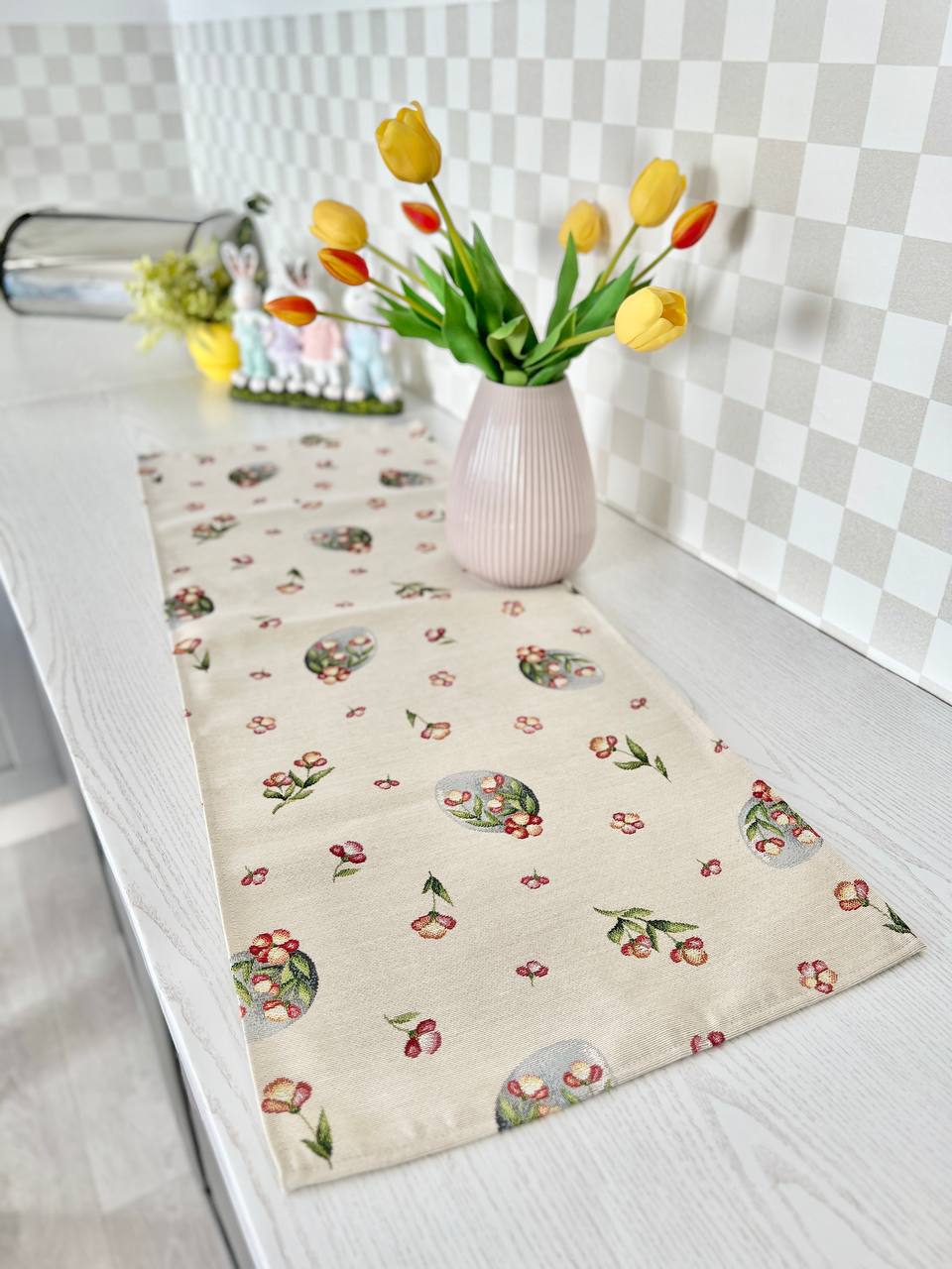 Доріжка гобеленова EDEN655 Limaso, 45x140, 140, 45, Прямокутна, Великодній, Без люрексу, 75% поліестер, 22% бавовна, 3% акрил, Гобелен - фото 6