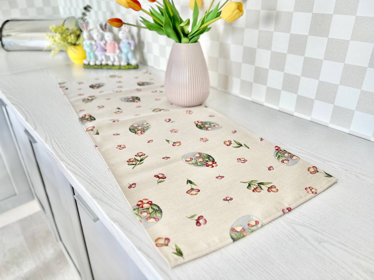 Доріжка гобеленова EDEN655 Limaso, 45x140, 140, 45, Прямокутна, Великодній, Без люрексу, 75% поліестер, 22% бавовна, 3% акрил, Гобелен - фото 7