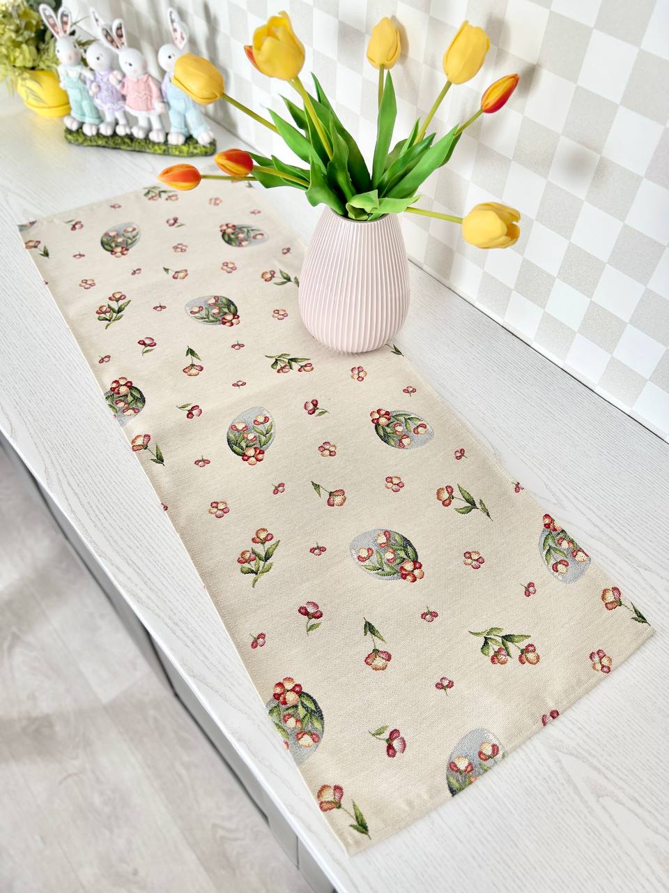 Доріжка гобеленова EDEN655 Limaso, 45x140, 140, 45, Прямокутна, Великодній, Без люрексу, 75% поліестер, 22% бавовна, 3% акрил, Гобелен - фото 4