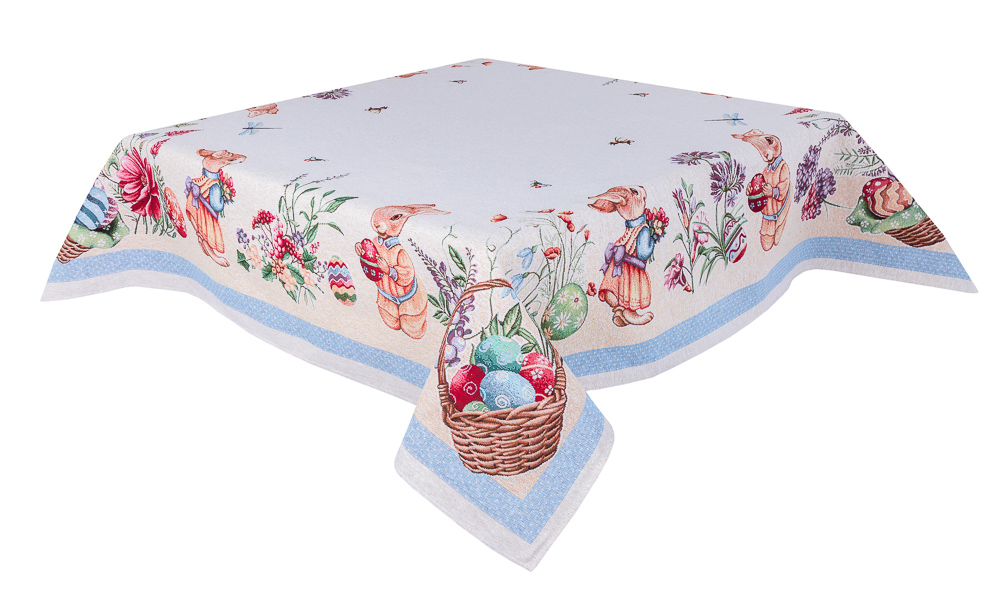 Скатертина гобеленова EASTER BEE Limaso, 137х300, Прямокутна, Великодній, Без люрексу, 75% поліестер, 22% бавовна, 3% акрил, Гобелен