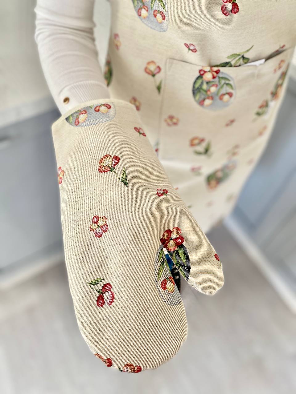 Рукавиця кухонна гобеленова EDEN655 Limaso, 17x30, Великодній, Без люрексу, 75% поліестер, 22% бавовна, 3% акрил, Гобелен - фото 4