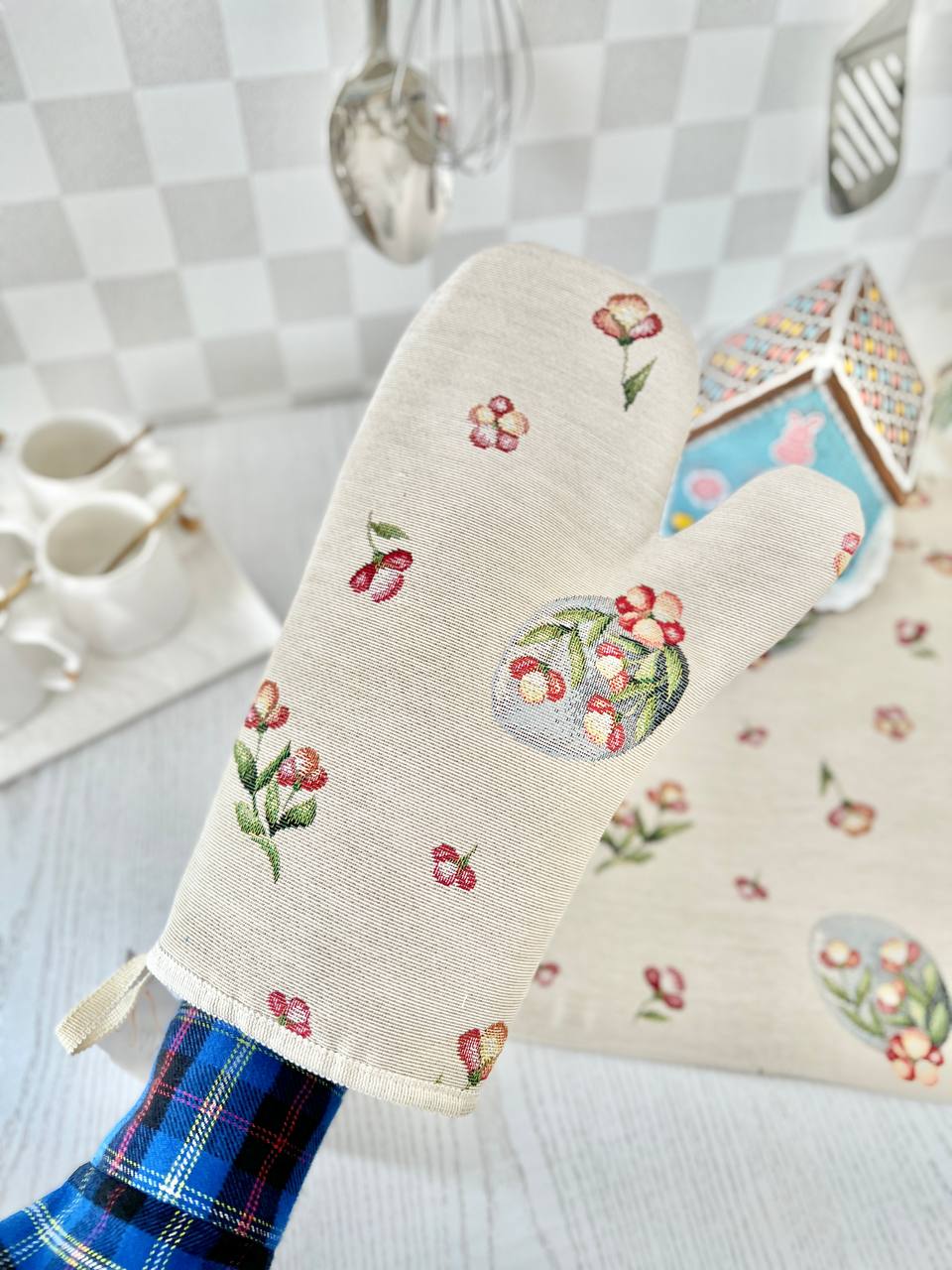 Рукавиця кухонна гобеленова EDEN655 Limaso, 17x30, Великодній, Без люрексу, 75% поліестер, 22% бавовна, 3% акрил, Гобелен - фото 3