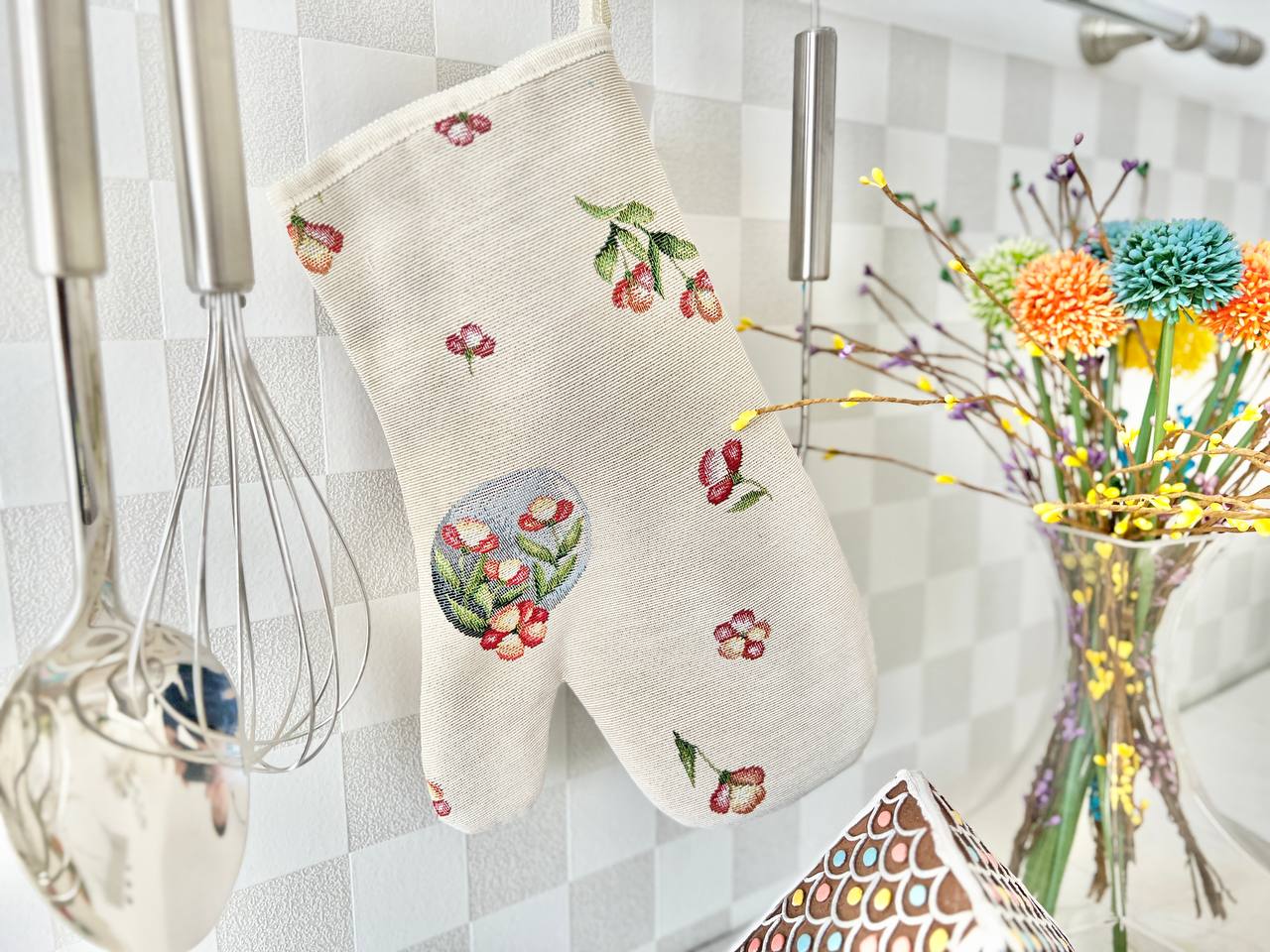 Рукавиця кухонна гобеленова EDEN655 Limaso, 17x30, Великодній, Без люрексу, 75% поліестер, 22% бавовна, 3% акрил, Гобелен - фото 6