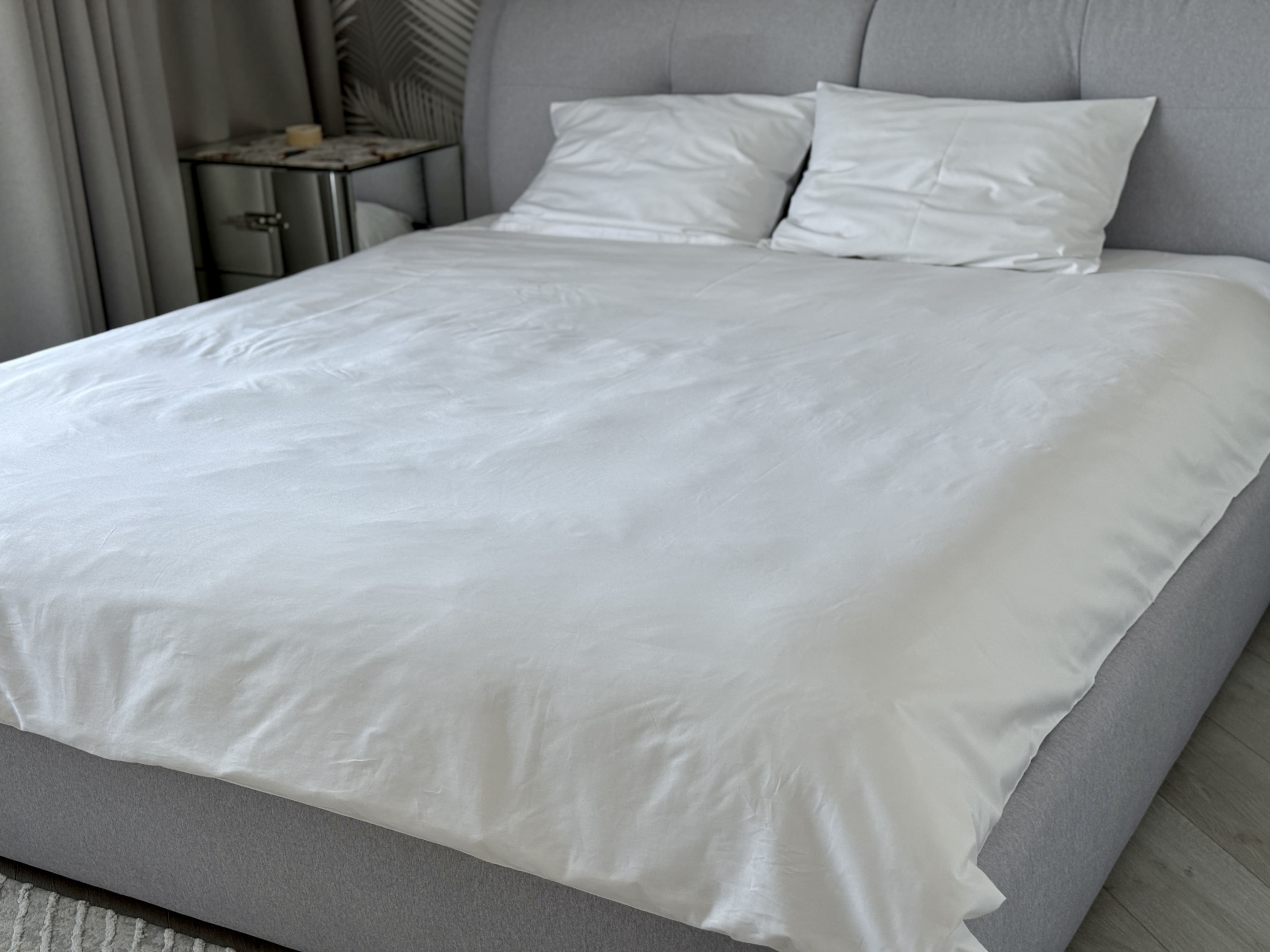 Постільний набір двоспальний SATIN WHITE-PN (200x220+3*50x70), Двоспальний, 220, 200, Прямокутна, Однотонний, 100% сатин, Сатин - фото 11