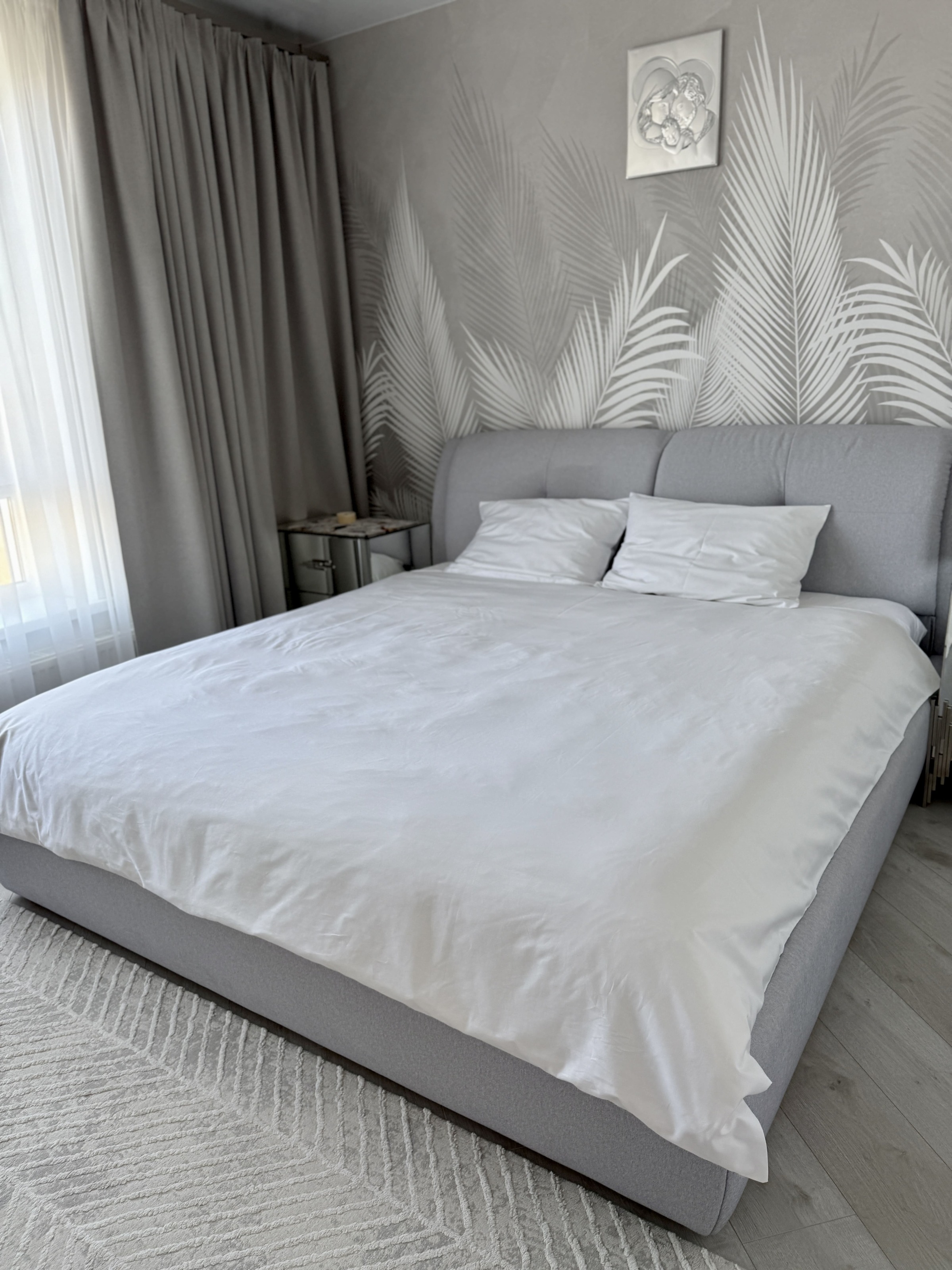 Постільний набір двоспальний SATIN WHITE-PN (200x220+3*50x70), Двоспальний, 220, 200, Прямокутна, Однотонний, 100% сатин, Сатин - фото 7