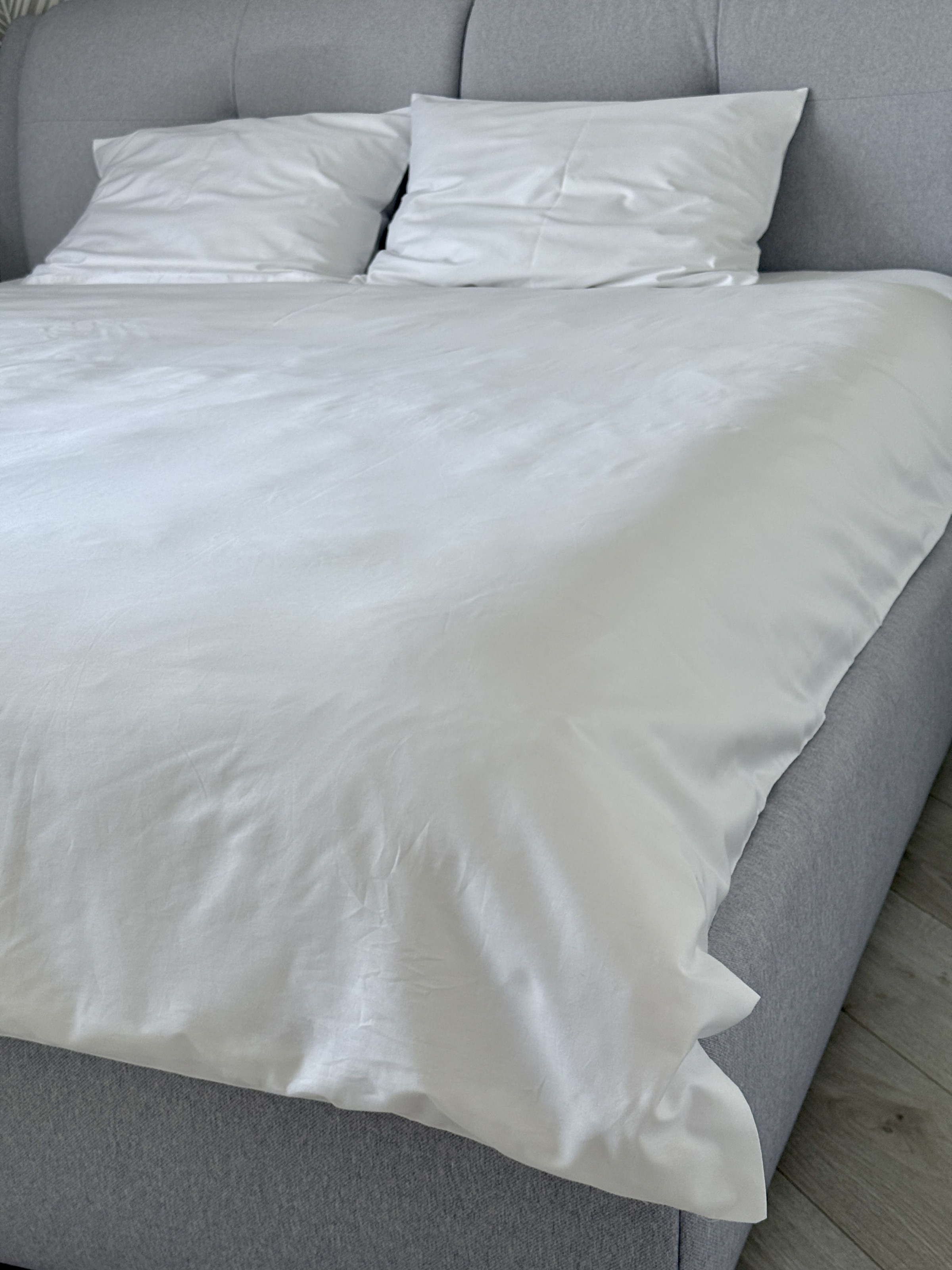 Постільний набір двоспальний SATIN WHITE-PN (200x220+3*50x70), Двоспальний, 220, 200, Прямокутна, Однотонний, 100% сатин, Сатин - фото 3