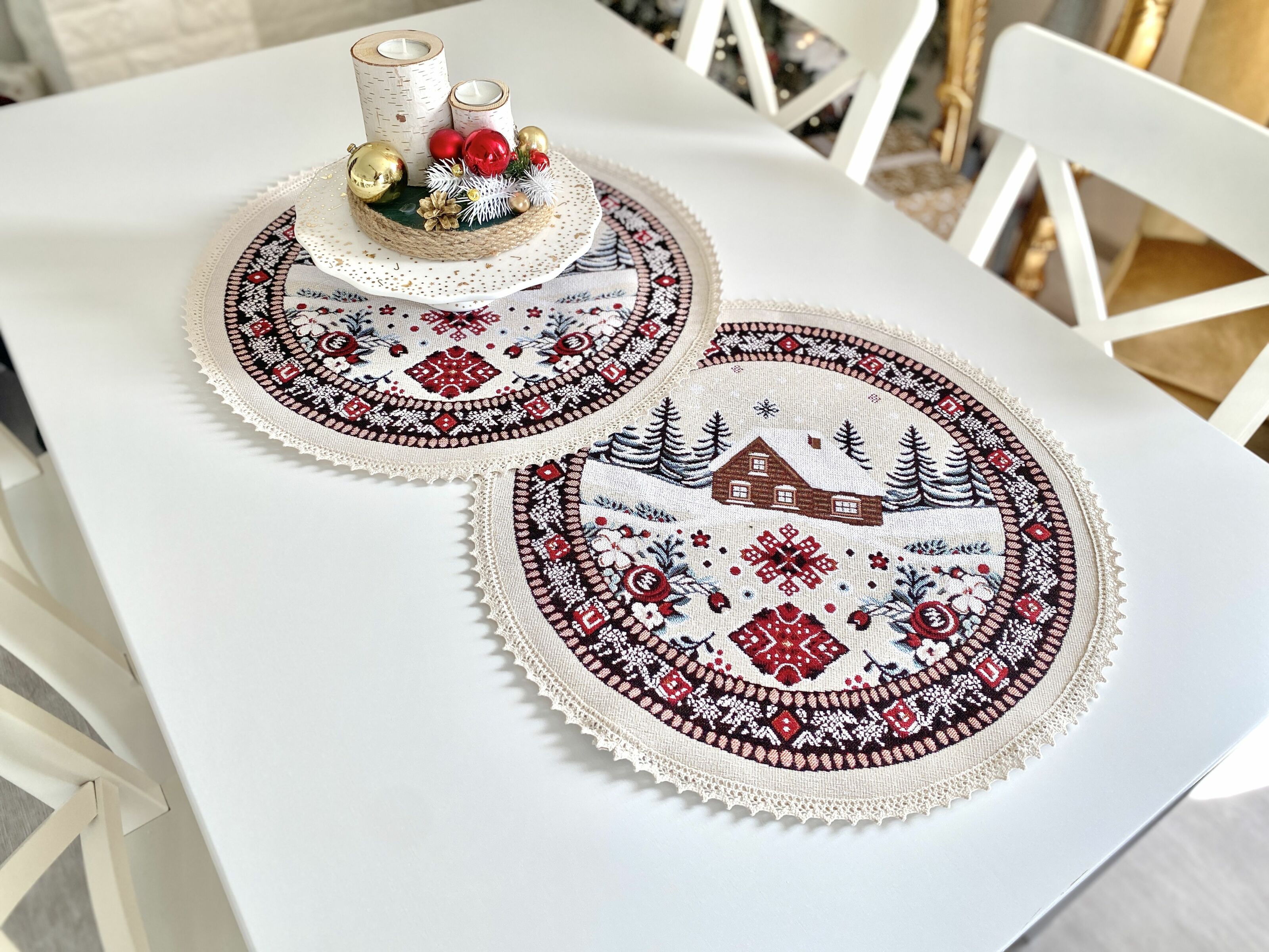 Серветка гобеленова з мереживом HUTSUL-45D Limaso - фото 7