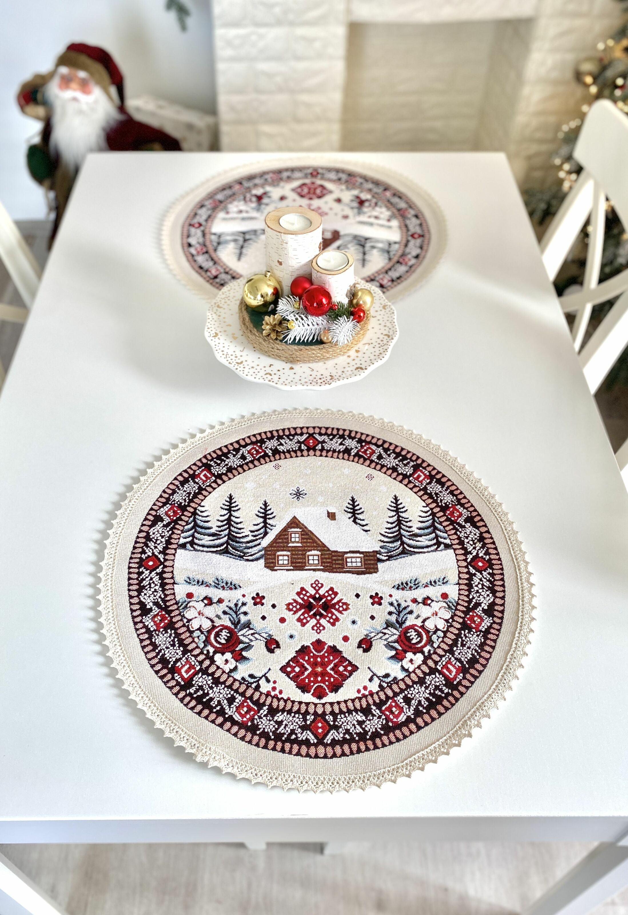 Серветка гобеленова з мереживом HUTSUL-45D Limaso - фото 3