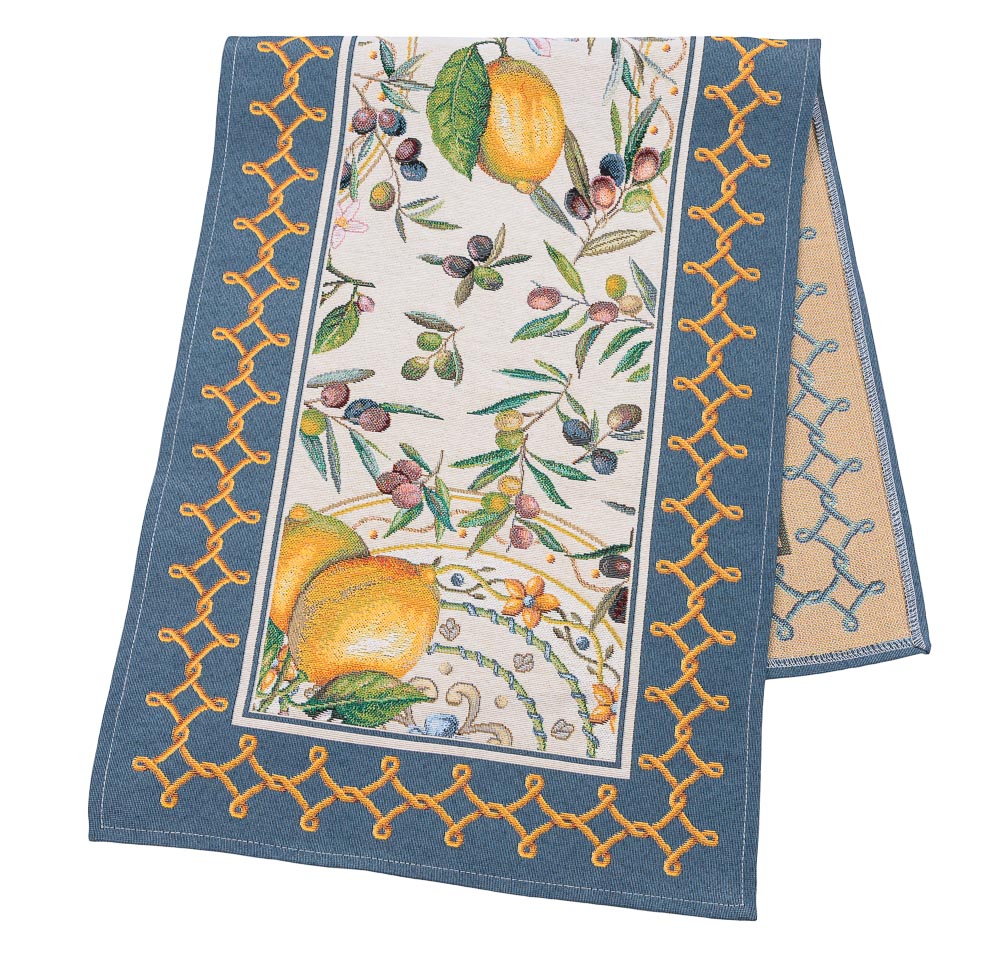 Доріжка гобеленова LIMA041 Limaso, 45x140, 140, 45, Прямокутна, Лимони, Без люрексу, 75% поліестер, 22% бавовна, 3% акрил, Гобелен
