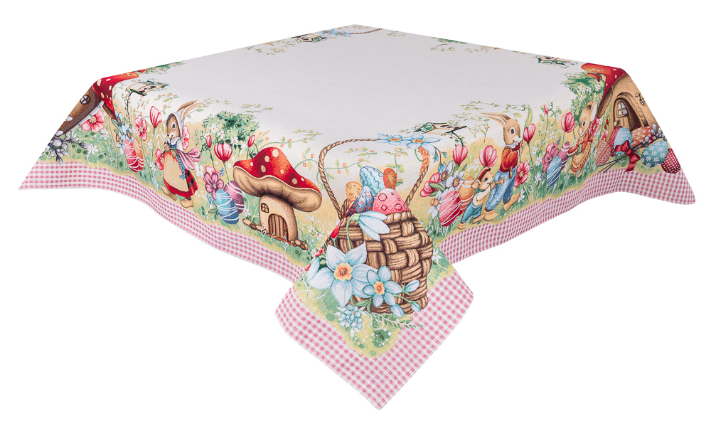 Скатертина гобеленова MAGIC EASTER Limaso, 137х300, Квадратна, Великодній, Без люрексу, 75% поліестер, 22% бавовна, 3% акрил, Гобелен