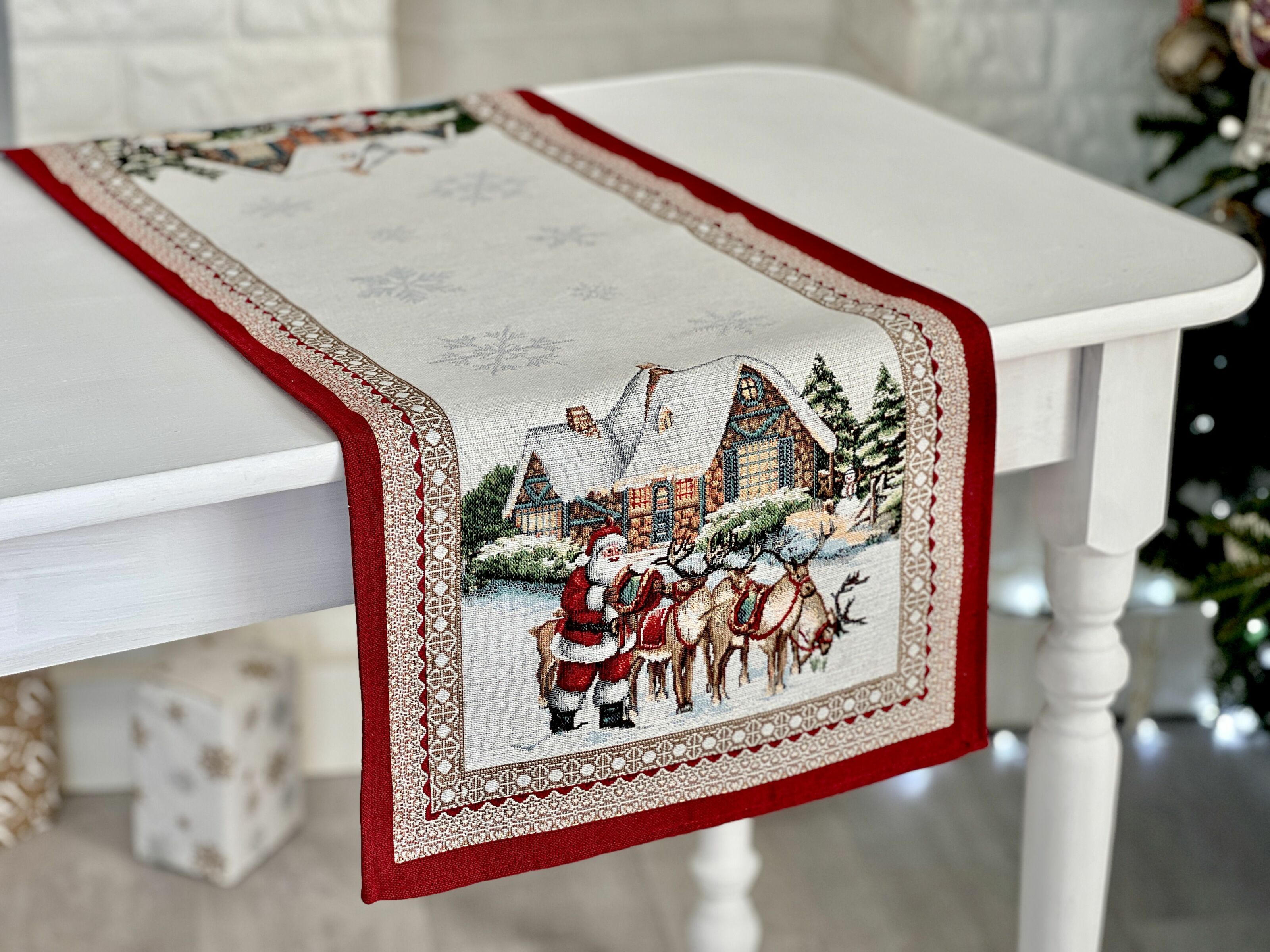 Доріжка гобеленова FROSTY Limaso, 40x160, 160, 40, Прямокутна, Новорічний, Срібний люрекс, 60% поліестер, 40% бавовна, Гобелен - фото 6