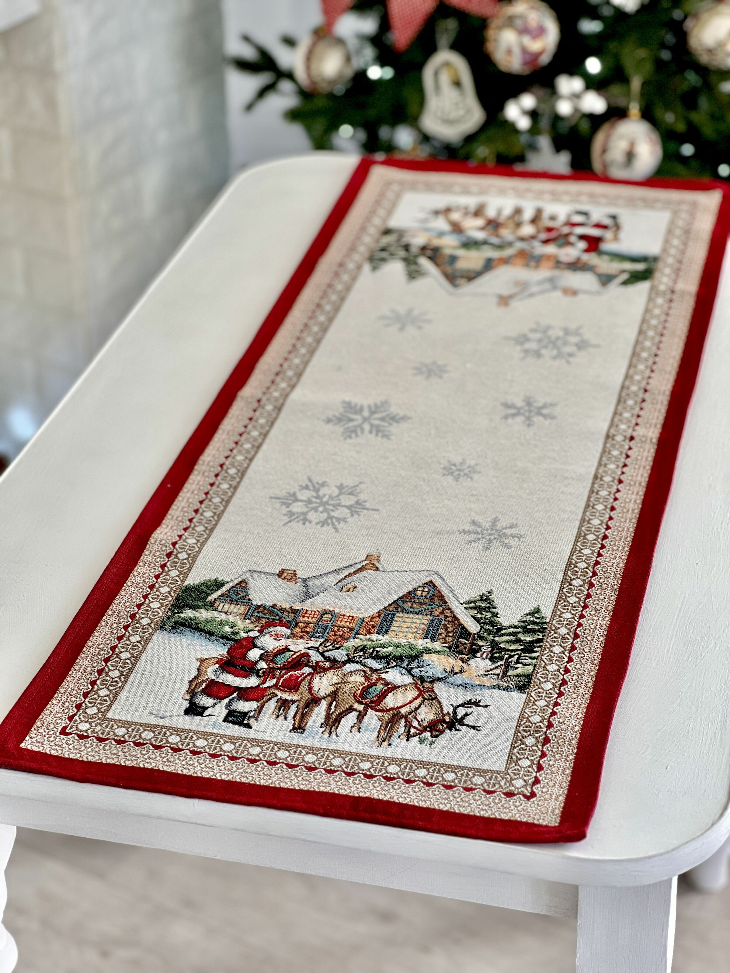 Доріжка гобеленова FROSTY Limaso, 40x160, 160, 40, Прямокутна, Новорічний, Срібний люрекс, 60% поліестер, 40% бавовна, Гобелен - фото 3
