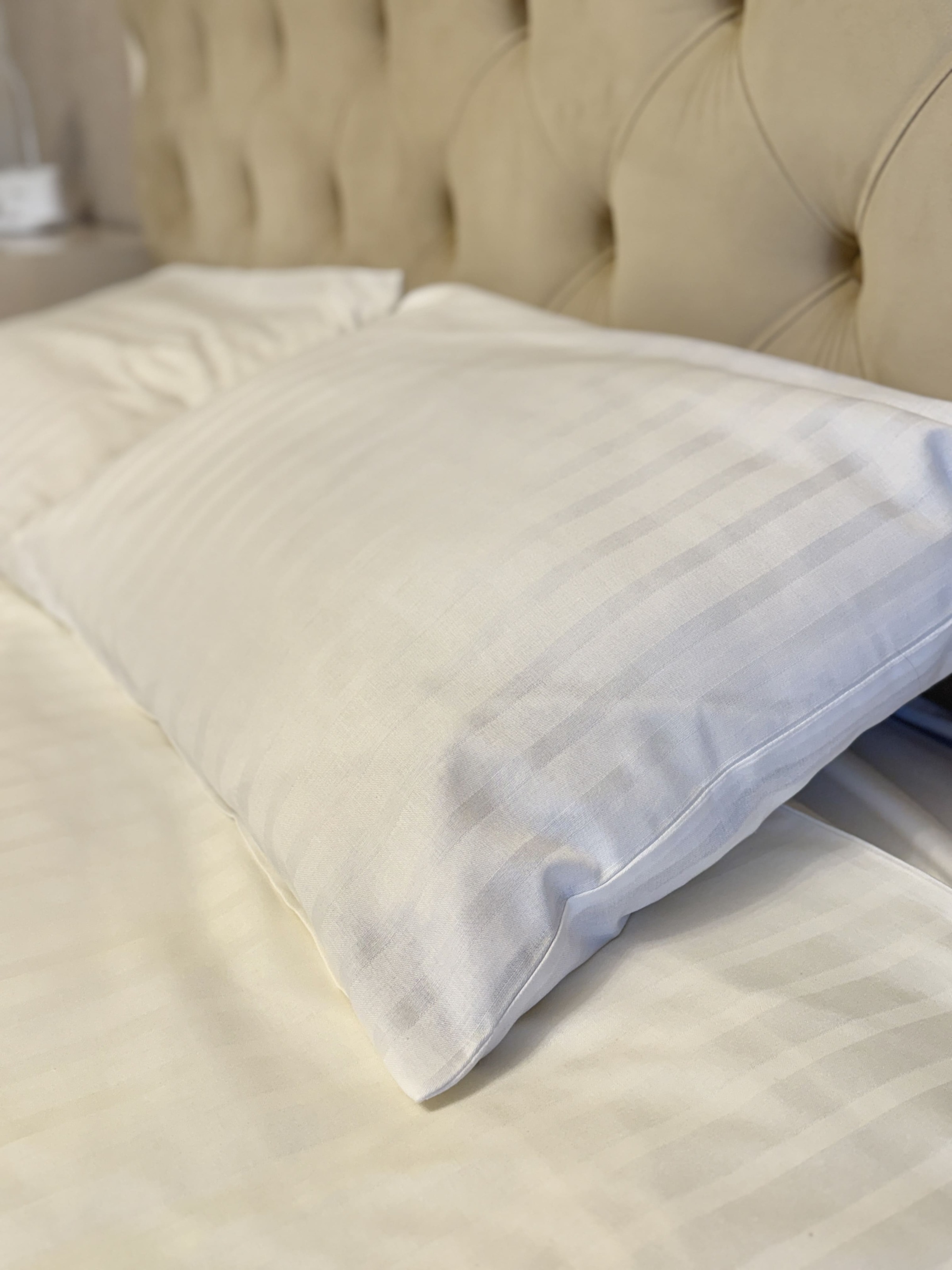 Постільний набір двоспальний SATIN WHITE STRIPE-PN (200x220+3*50x70), Двоспальний, 220, 200, Прямокутна, Геометрія, 100% сатин, Сатин - фото 9