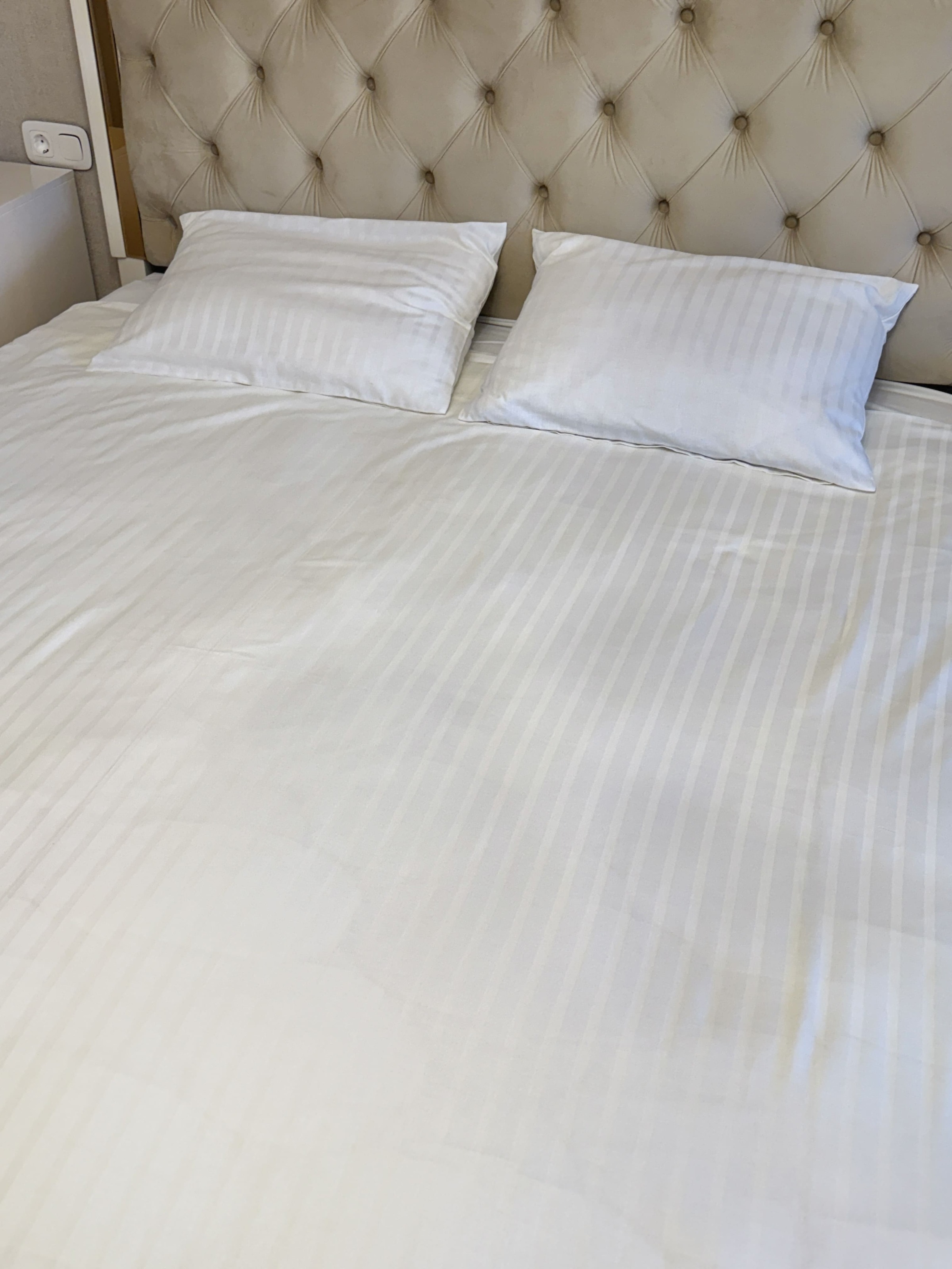 Постільний набір двоспальний SATIN WHITE STRIPE-PN (200x220+3*50x70), Двоспальний, 220, 200, Прямокутна, Геометрія, 100% сатин, Сатин - фото 11