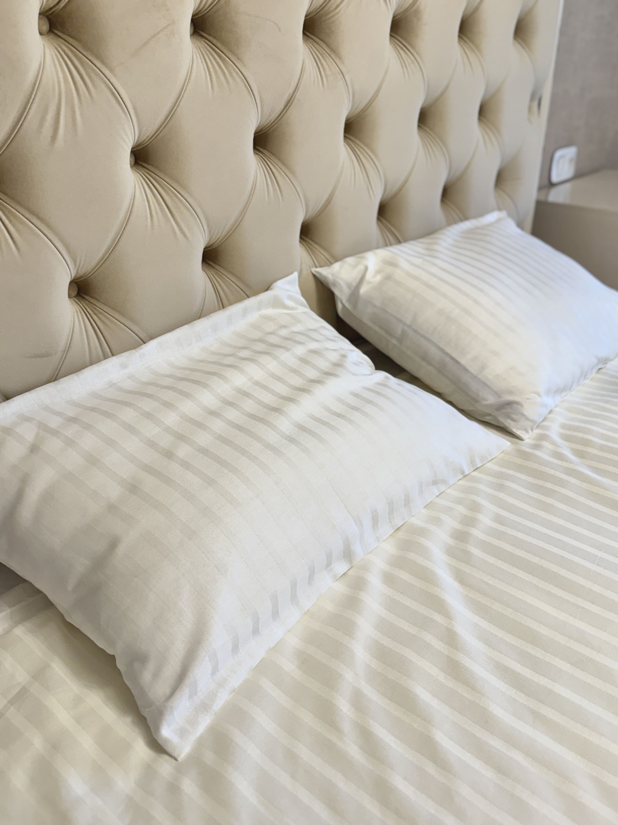 Постільний набір двоспальний SATIN WHITE STRIPE-PN (200x220+3*50x70), Двоспальний, 220, 200, Прямокутна, Геометрія, 100% сатин, Сатин - фото 7