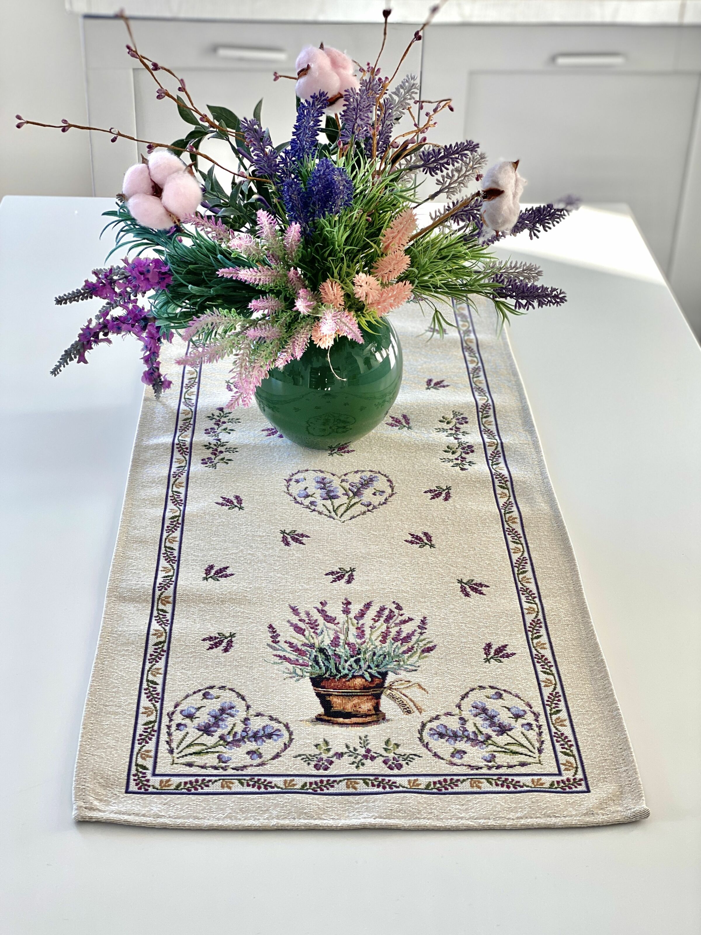 Доріжка гобеленова LILAC Limaso, 37x100, 100, 37, Прямокутна, Квітковий, Без люрексу, 75% поліестер, 22% бавовна, 3% акрил, Гобелен - фото 4