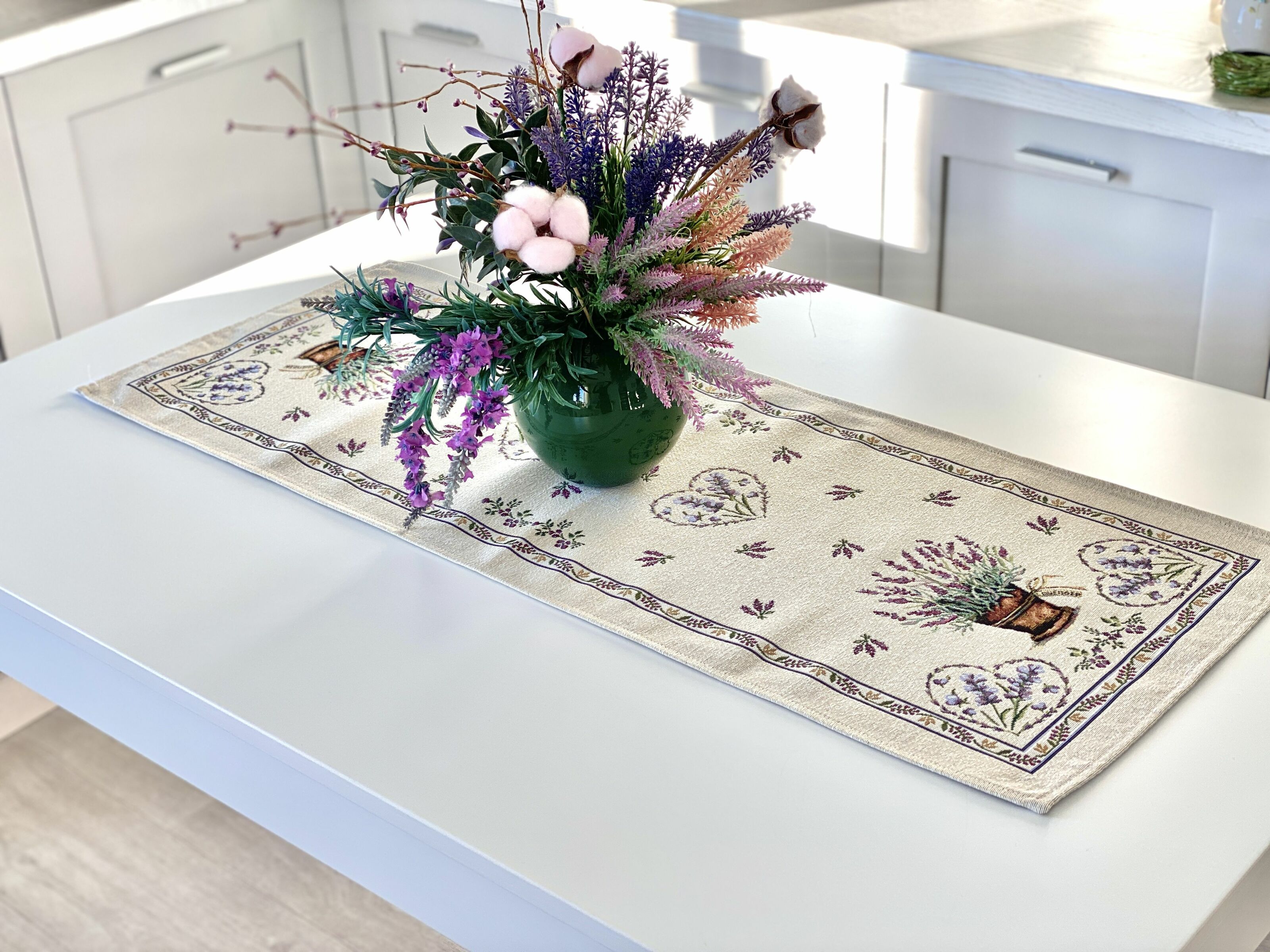 Доріжка гобеленова LILAC Limaso, 37x100, 100, 37, Прямокутна, Квітковий, Без люрексу, 75% поліестер, 22% бавовна, 3% акрил, Гобелен - фото 7