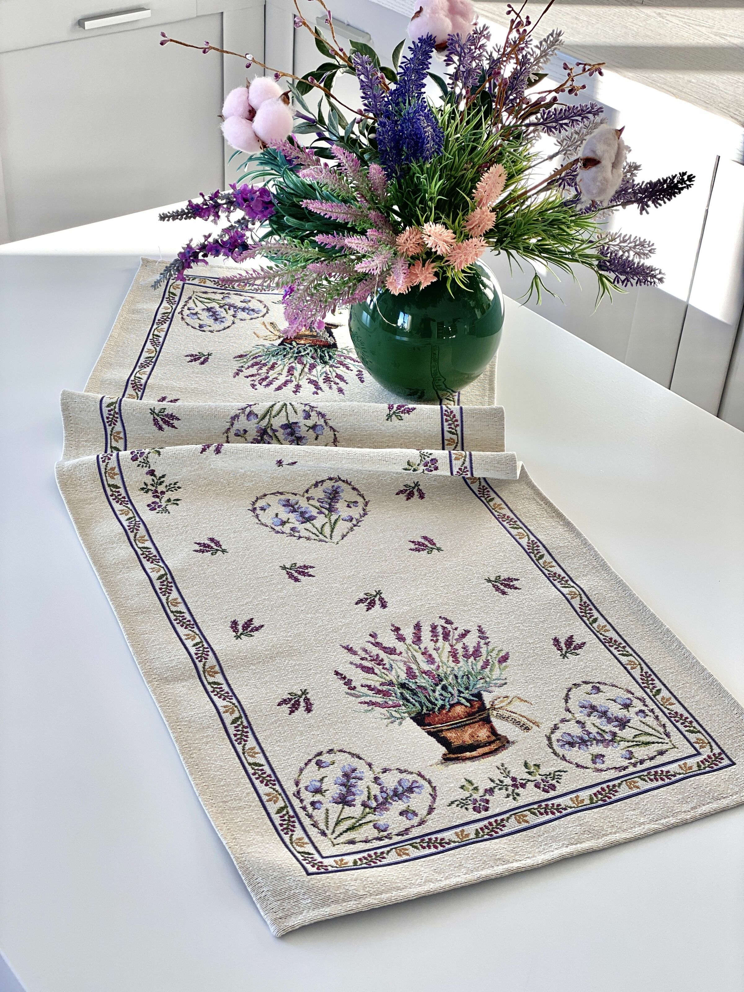 Доріжка гобеленова LILAC Limaso, 37x100, 100, 37, Прямокутна, Квітковий, Без люрексу, 75% поліестер, 22% бавовна, 3% акрил, Гобелен - фото 5