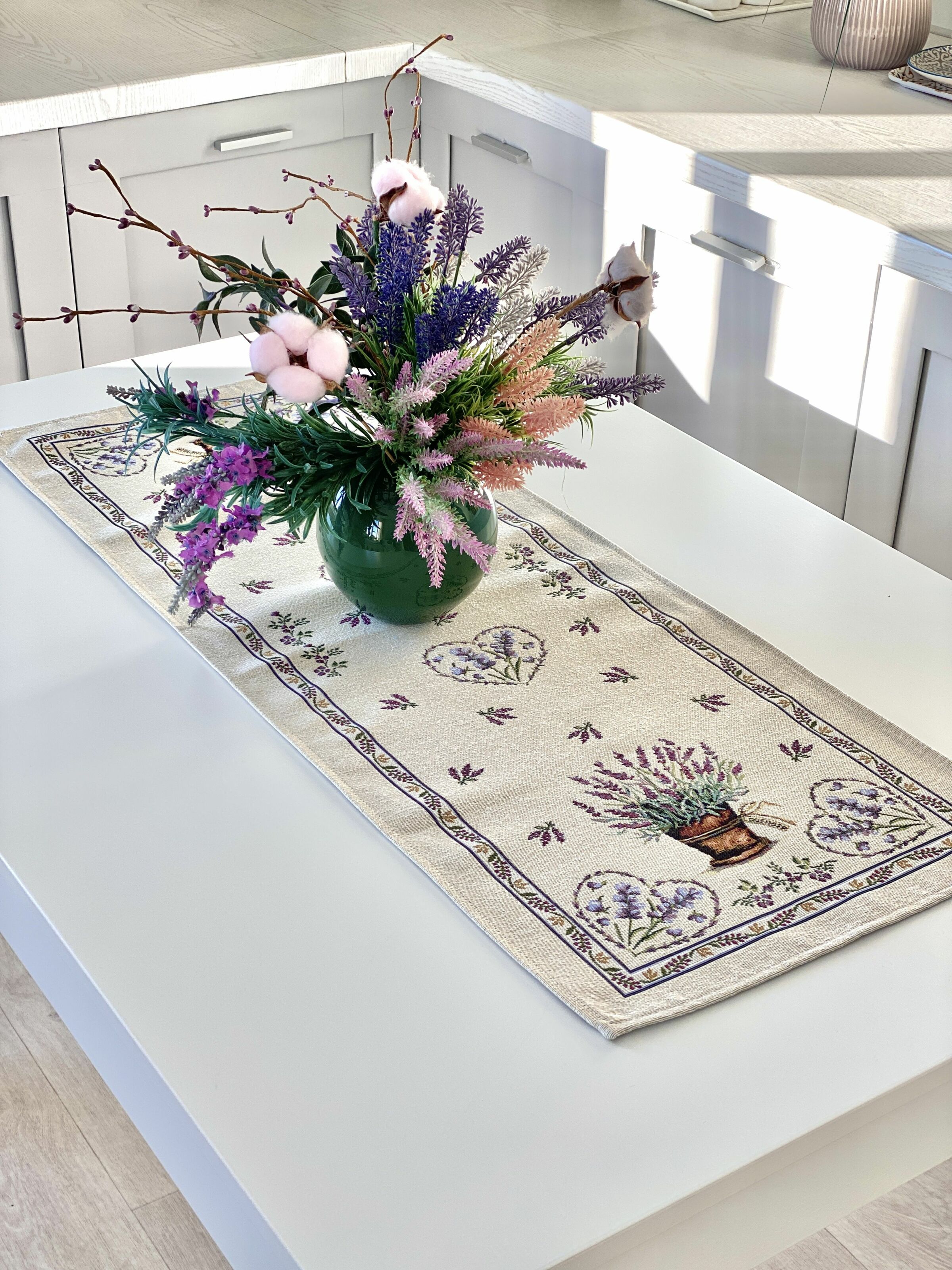 Доріжка гобеленова LILAC Limaso, 37x100, 100, 37, Прямокутна, Квітковий, Без люрексу, 75% поліестер, 22% бавовна, 3% акрил, Гобелен - фото 3