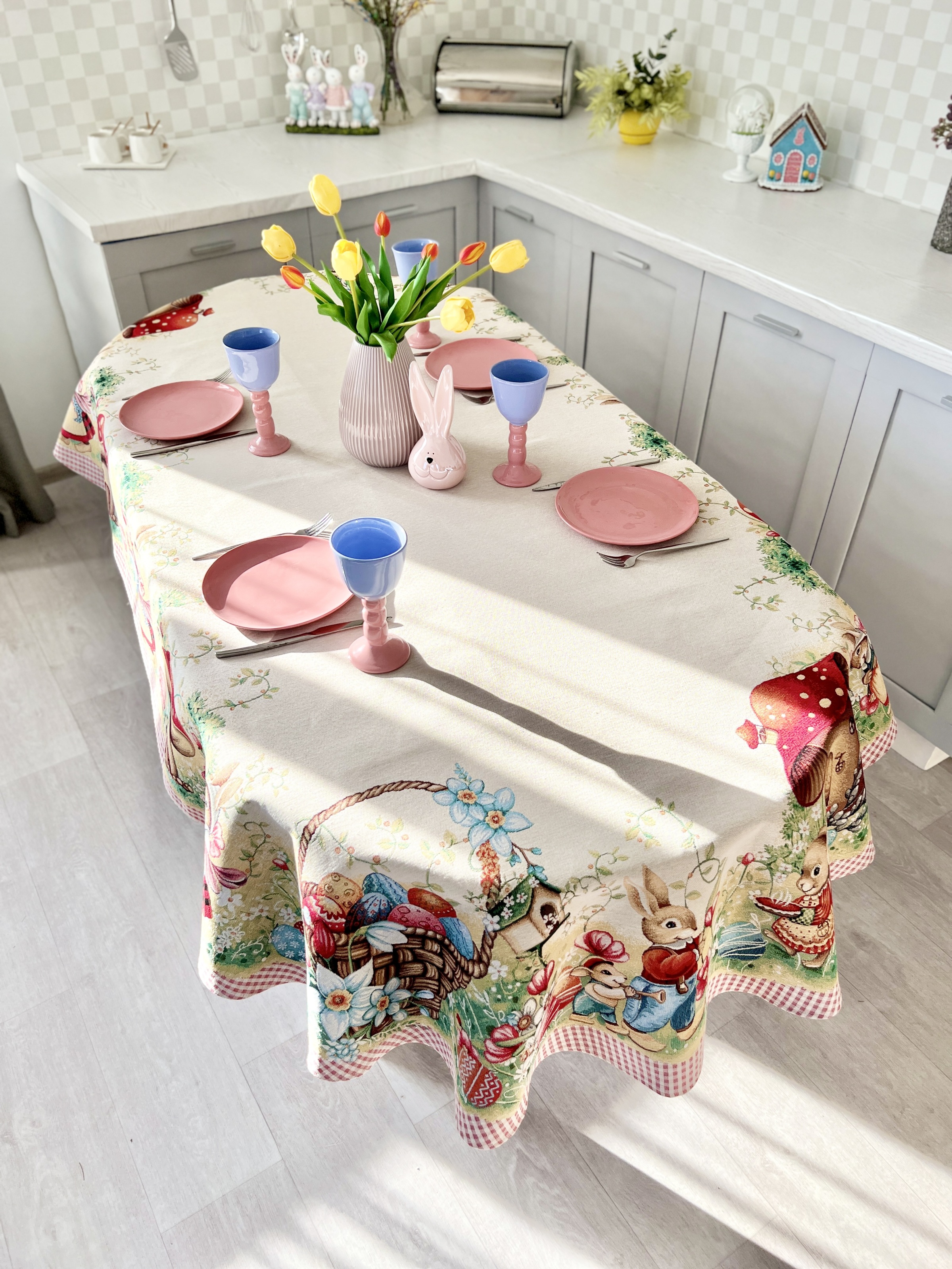 Скатертина гобеленова MAGIC EASTER OVAL Limaso, 137х240, Овальна, Великодній, Без люрексу, 75% поліестер, 22% бавовна, 3% акрил, Гобелен - фото 5